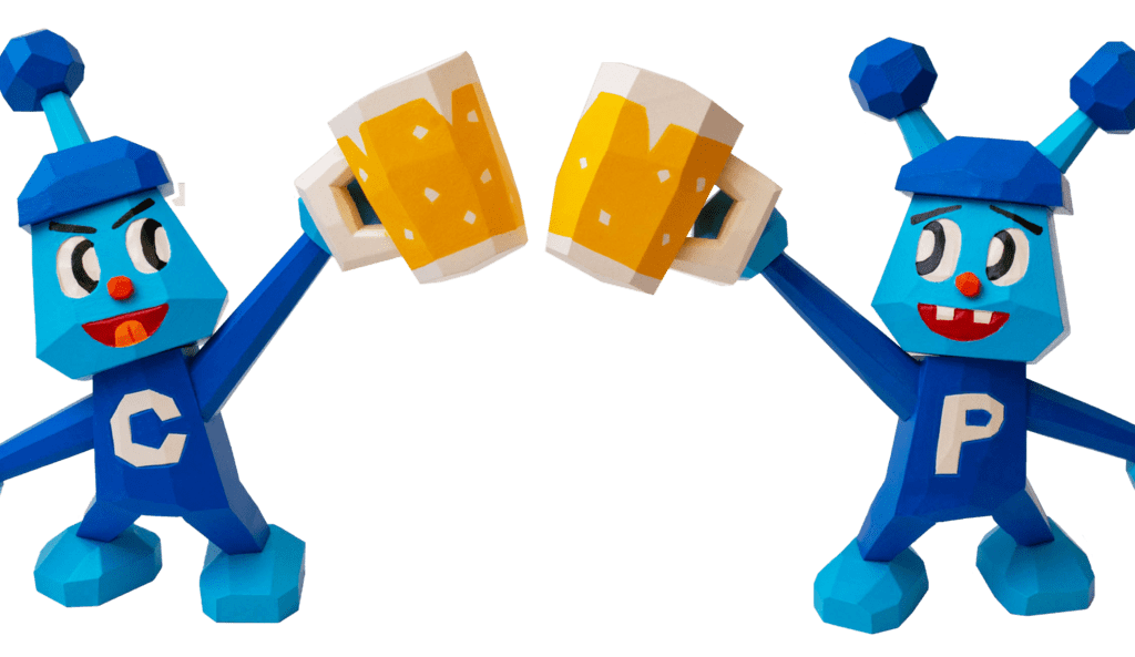 水辺で乾杯
