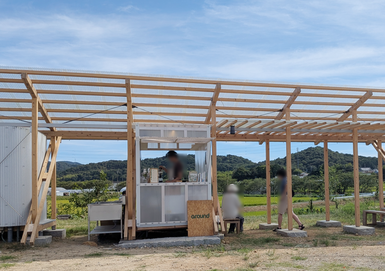 around coffee stand